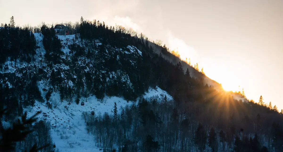 Lutsen Mountains Ski Hill, Minnesota in Winter – Aufnahme in der Umgebung von Lutsen Mountains