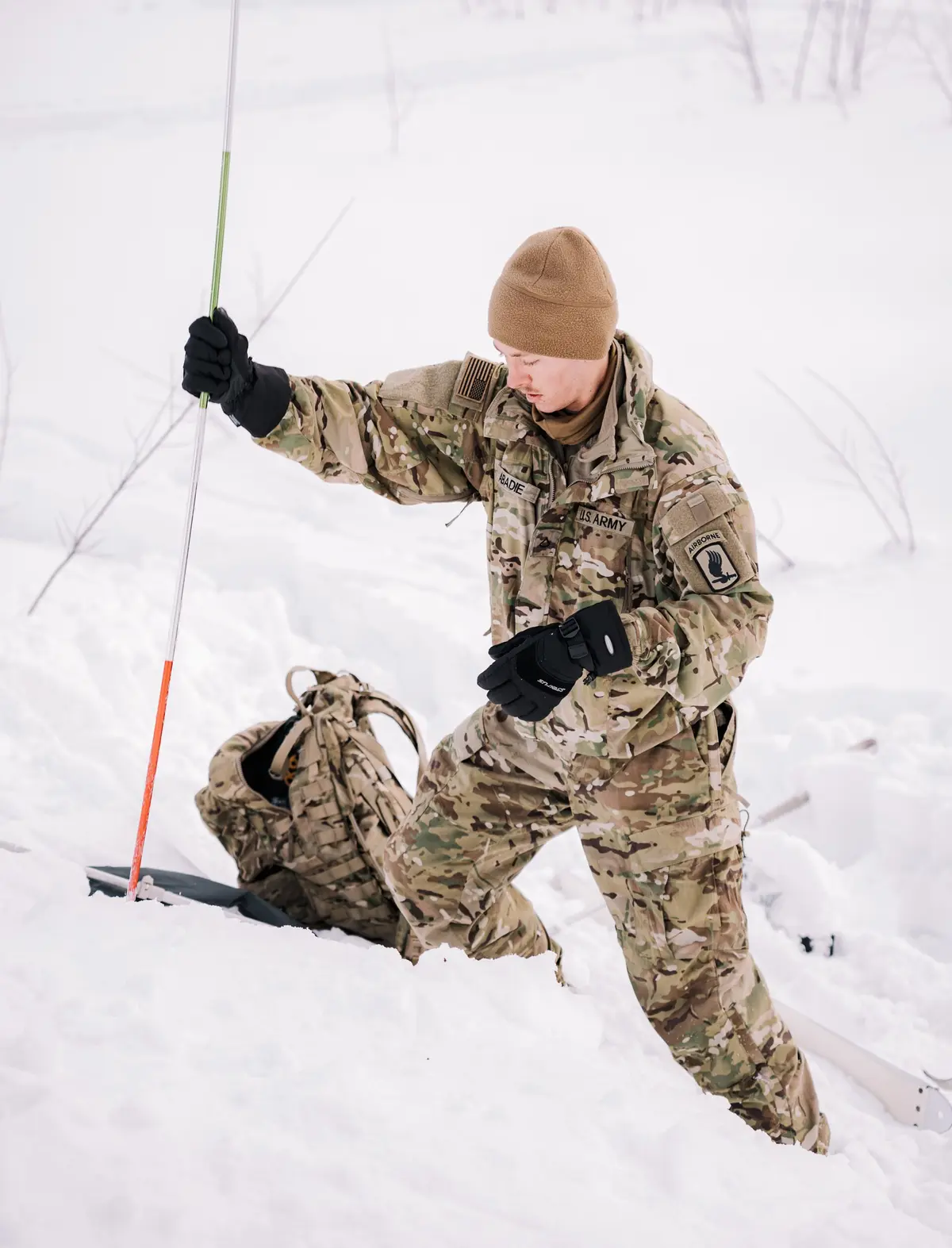 173rd Airborne Brigade Conducts Alpine Ski Training with the Italian Army – Aufnahme in der Umgebung von Avalanche Safety Training Area