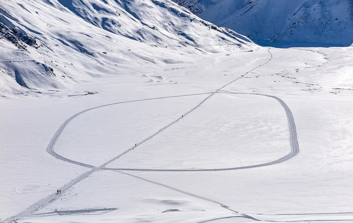Gaschurn Silvretta Stausee Loipe Winter – Aufnahme in der Umgebung von Silvretta-Bielerhöhe