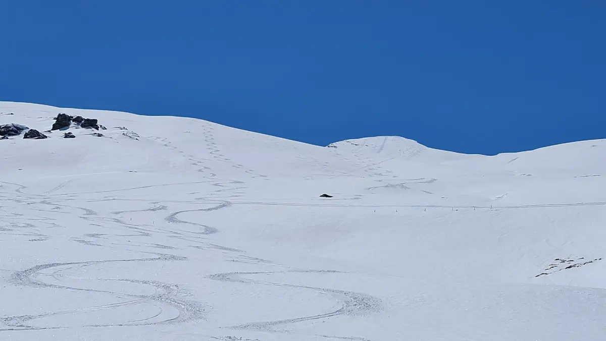 Tracks on east face of Grosshorn (Avers) and Pürder Alpa – Aufnahme in der Umgebung von Avers