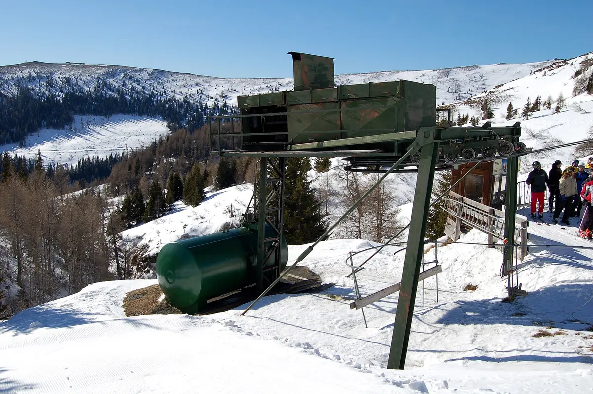 Schlepplift mit Dieselantrieb, 1970er, Hoher Zinken, Steiermark – Aufnahme in der Umgebung von Lachtal