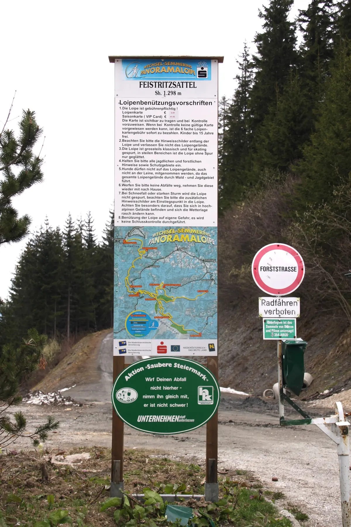 Feistritzsattel, Loipentafel – Aufnahme in der Umgebung von Feistritzsattel